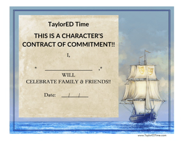 TaylorEDTime THIS IS A CHARACTER'S CONTRACT OF COMMITMENT! I will celebrate family &friends